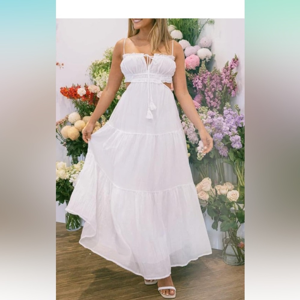 Amazon white dress cutout size s